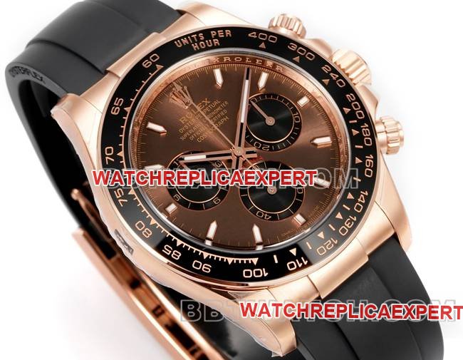 top-tier replica watch DaytonaJF factory Rolex brown disk rose gold4132 mechanical rubber braceletfront live photo