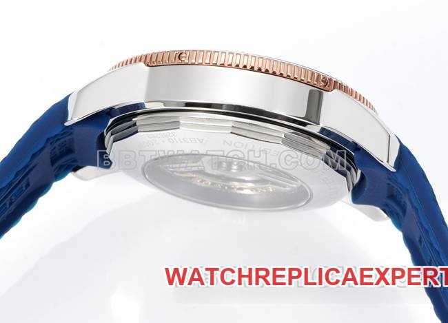 best replica watch BreitlingBLS factory super ocean culture blue dial rubber braceletside live photo
