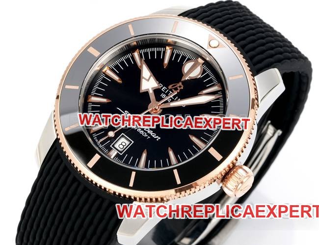 top-tier replica watch super ocean culture BLS factory Breitlingblack dial rubber braceletfront live photo