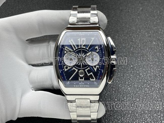 Reloj Réplica 1:1 ABF Factory Frank Muller V45 Brazalete de Acero con Esfera Azul, Caja en Forma de Barril de 44x53mm, Función de Cronógrafo — detailed review and buying guide | Watch Replica Expert