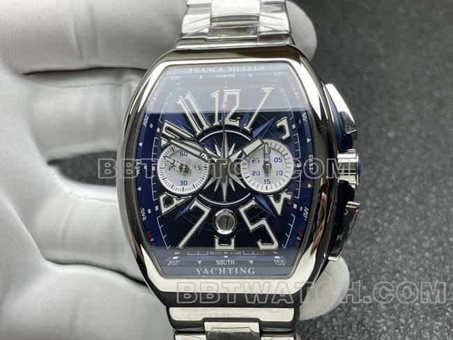 1:1replica watch ABF factory Frank Muller V45blue dial steel braceletfront live photo