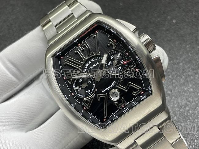 best replica watch ABF factory Frank Muller V45black dial steel braceletfront live photo