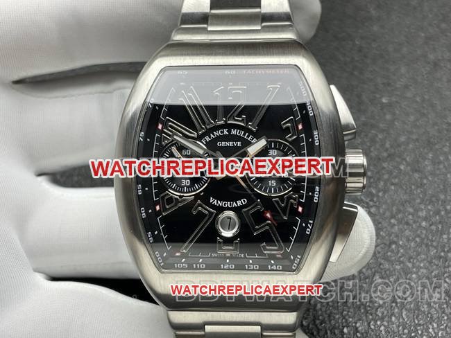 best replica watch ABF factory Frank Muller V45black dial steel braceletfront live photo