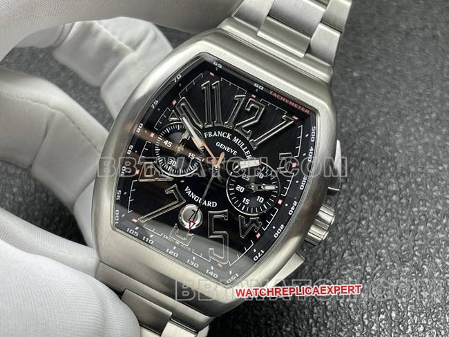 best replica watch ABF factory Frank Muller V45black dial steel braceletfront live photo