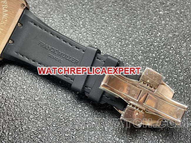 Super clone watch Frank Muller ABF factory V45black dial gold case leather braceletclasplive photos