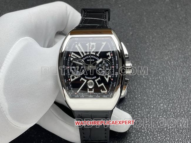 Franck Muller ABF Factory V45 Black Dial Leather Strap Chronograph Replica Watch