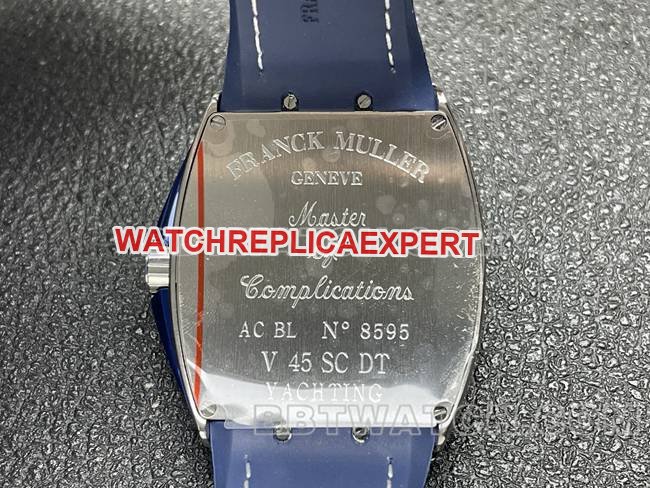 Frank Muller super clone watch ABF factory V45 diamond disc diamond case blue leather braceletcaseback live photo