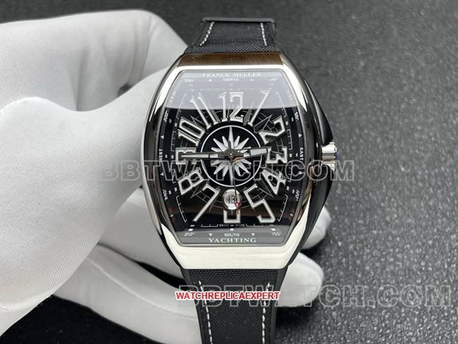 Super Clone Montre V45 Franck Muller Usine ABF Cadran Noir Bracelet en Cuir avec Verre Saphir — luxury replica watch guide | Watch Replica Expert