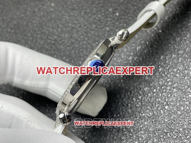 Frank Muller optimal replica watch quartzABF factory diamond bezel white leather braceletside live photo