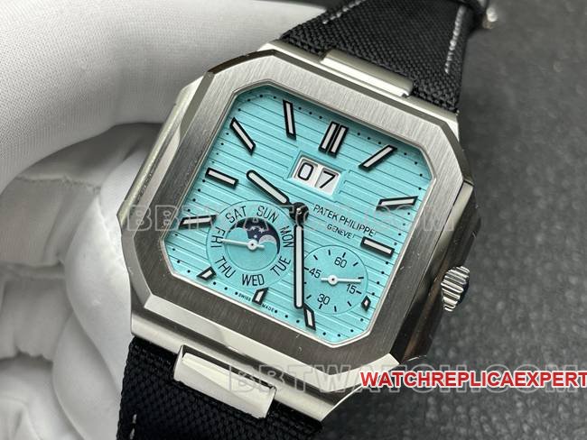 Super clone watch P1 factory Patek PhilippeCUBITUS light blue dial5822P-001front live photo