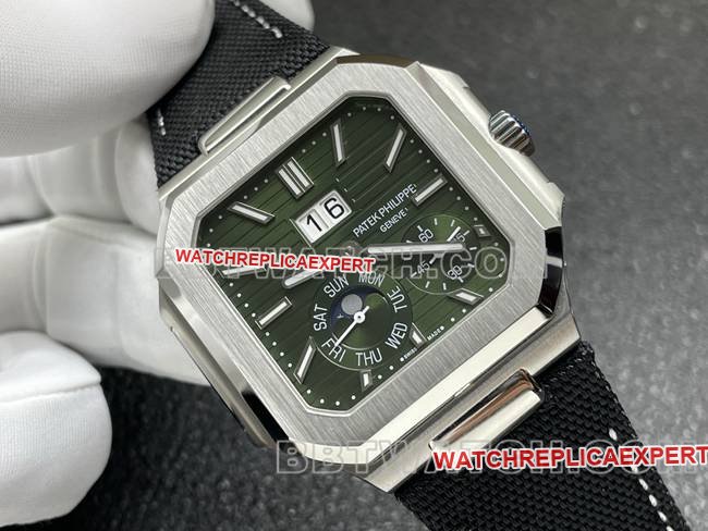 Top-Quality Replica Watch: Patek Philippe P1 Factory CUBITUS Green Dial 5822P-001—Front View Photos