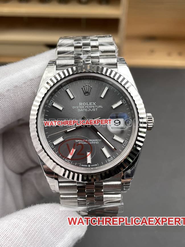 top-tier replica watch VS Factory log Rolex gray plate 3235 mechanical 41mm front live photo
