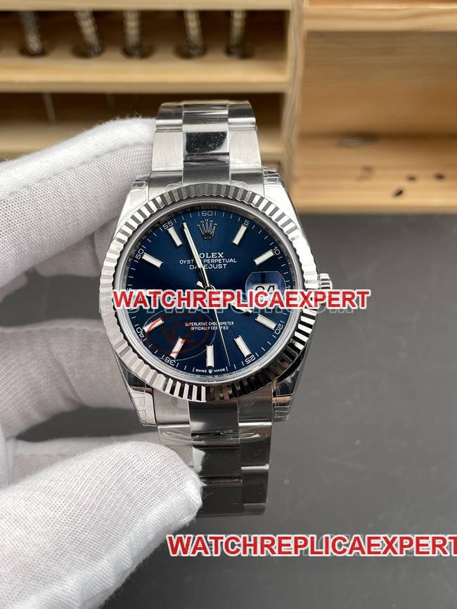 Rolex Datejust 41 mm esfera azul Sunburst 3235 movimiento mecánico de VS Factory — luxury replica watch guide | Watch Replica Expert