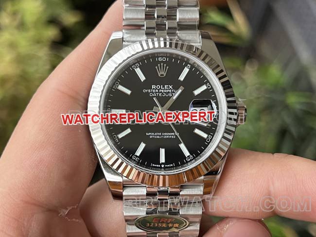 1:1 Réplica Rolex Datejust ERF Factory Black Dial 41mm 3235 Relógio Mecânico — luxury replica watch guide | Watch Replica Expert