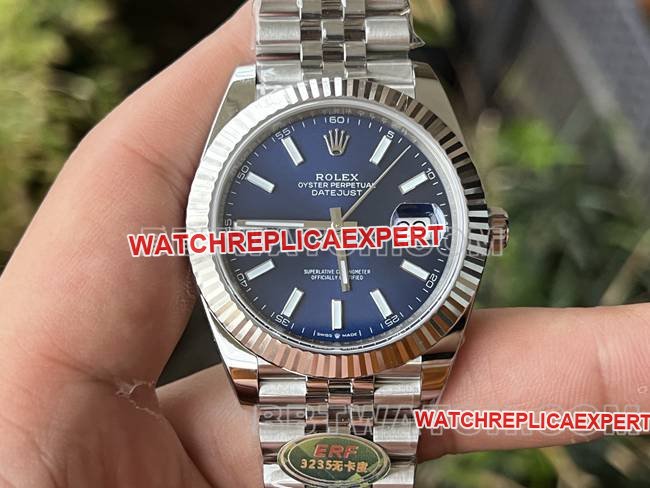 Rolex Datejust 41mm Blue Dial 3235 Mecânico Melhor Réplica de Relógio da ERF Factory — detailed review and buying guide | Watch Replica Expert