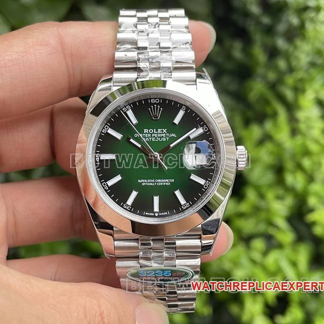 ERF Factory Rolex Rolex Datejust 41mm 41mm Green Dial 3235 Mechanical Replica Watch