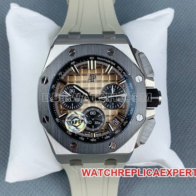 APS Factory Audemars Piguet Royal Oak Offshore 26420 Hellbraunes Zifferblatt mit Méga Tapisserie-Gehäuse — detailed review and buying guide | Watch Replica Expert