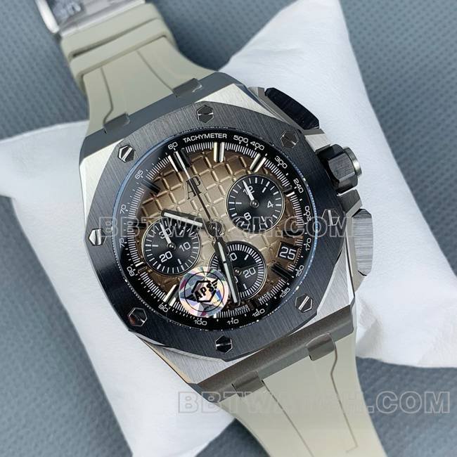 top-tier replica watch APS factory Royal Oak offshore type Audemars Piguet light brown plate 26420front live photo