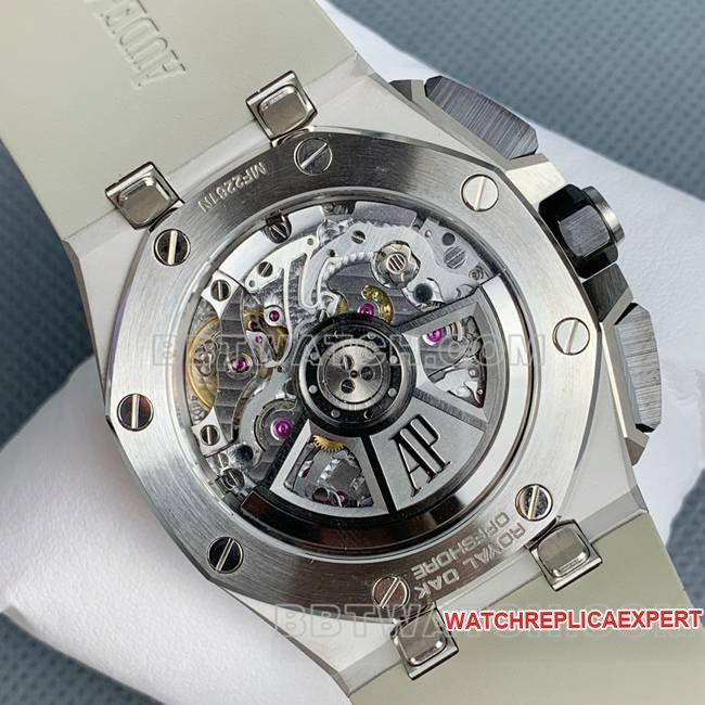 top-tier replica watch APS factory Royal Oak offshore Audemars Piguet light brown plate 26420caseback live photo