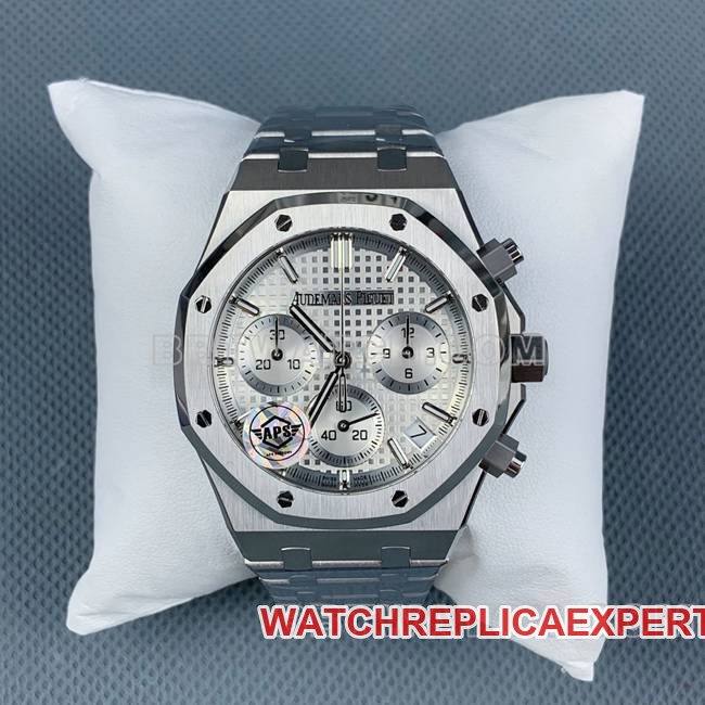 Super Clone Audemars Piguet Audemars Piguet Royal Oak APS Fábrica 41mm 41mm Mostrador Prateado 26240 Grande Tapisserie — luxury replica watch guide | Watch Replica Expert