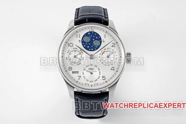 IWC Português APS Fábrica Calendário Perpétuo Pulseira Preta com Mostrador Branco, Construção OEM Controlada por Coroa de Função Completa — luxury replica watch guide | Watch Replica Expert