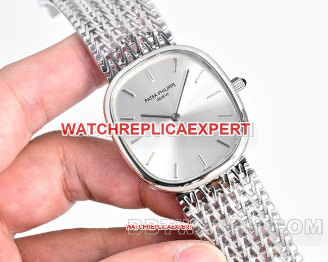 Patek Philippe GOLDEN ELLIPSE 5738 Reloj de acero inoxidable fino con esfera plateada y 6,2 mm — luxury replica watch guide | Watch Replica Expert