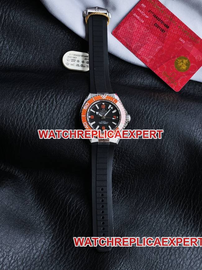 Super Clone Watch VS Factory Seamaster 600m Slimmer Case Black Dial Orange Bezel Black Strap
