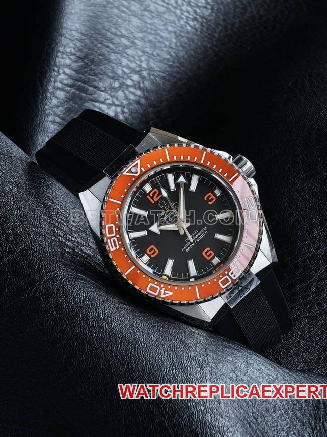 Super clone watch VS FactorySeamaster 600m black dial orange bezel black braceletfront live photo