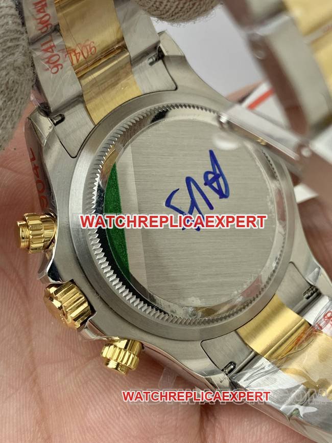 QF factory super clone watch DaytonaRolexblack dial4131 mechanical gold braceletcaseback live photo