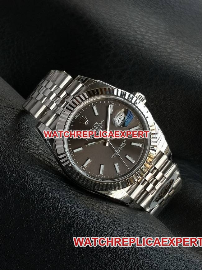 WKD Factory Best Replica Watch Log Diary Rolex 41mm Gray Dial 126331 Front Real Shot