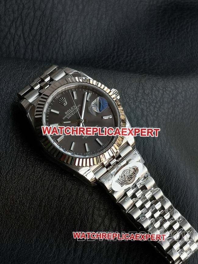 WKD Factory Best Replica Watch Log Diary Rolex 41mm Gray Dial 126331 Front Real Shot