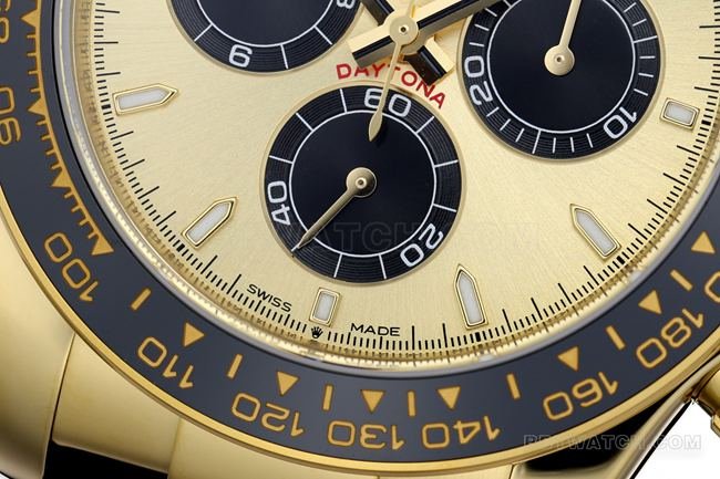 Best replica watch ZF FactoryRolexDaytona gold plate gold case 4131 mechanical front live photo