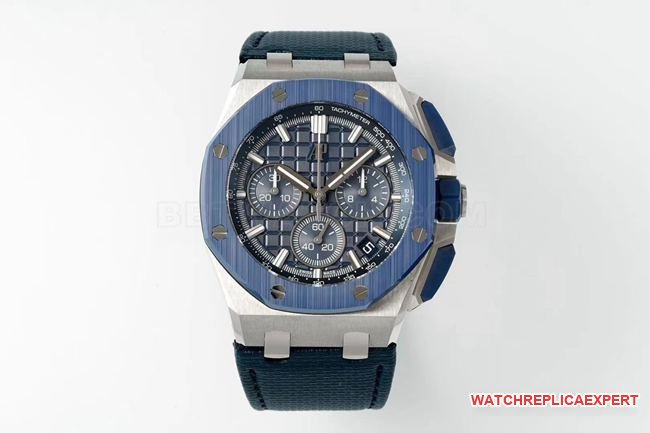 Hochwertige Replik-Uhr DDF Factory Audemars Piguet Royal Oak Offshore 26420, blaues Zifferblatt, CNC-gravierte gewellte Quadrate, 205 Gramm — luxury replica watch guide | Watch Replica Expert