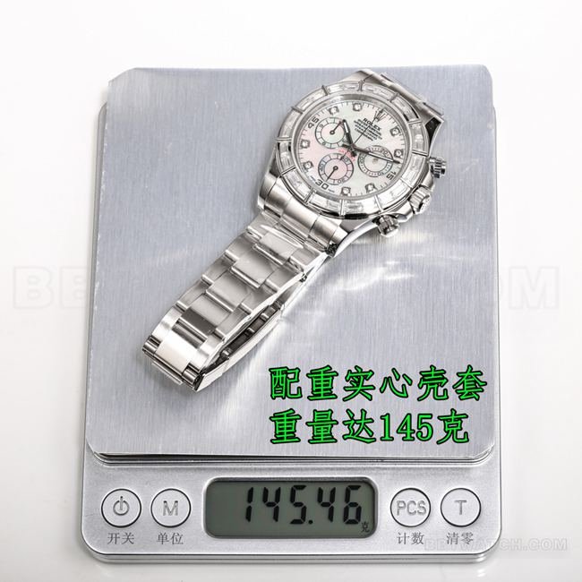 Best replica watch PPM factory DaytonaRolex white mother-of-pearl disc 4130 mechanical weight live photos