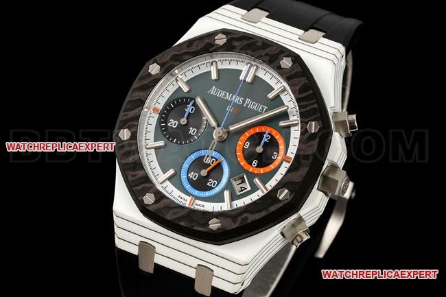 top-tier replica watch Diw factory Royal Oak Audemars Piguet gray plate chronograph mechanical front live photo
