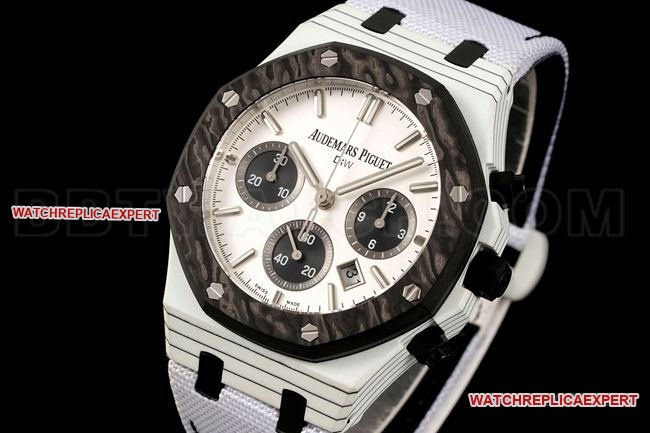 1:1replica watch Diw factory Royal OakAudemars Piguetwhite dialchronograph mechanical front live photo