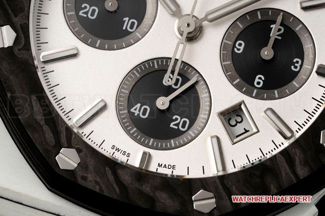 1:1replica watch Diw factory Royal OakAudemars Piguetwhite dialchronograph mechanical front live photo