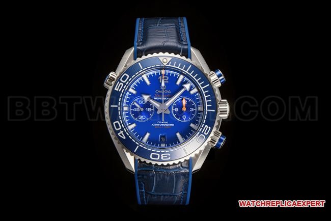 N1 Factory Omega Omega Seamaster 600m pulseira de couro com mostrador azul com moldura de cerâmica importada genuína e anel laranja — luxury replica watch guide | Watch Replica Expert