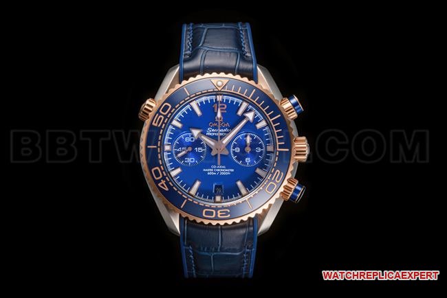 1:1replica watch N1 factory SeamasterOmega600m blue dialrose gold leather braceletfront live photo