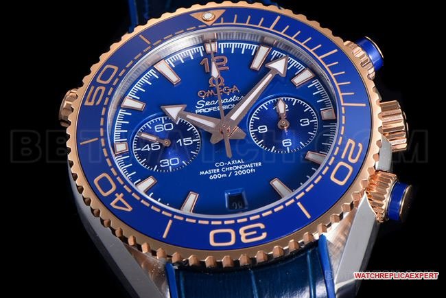 1:1replica watch N1 factory SeamasterOmega600m blue dialrose gold leather braceletfront live photo