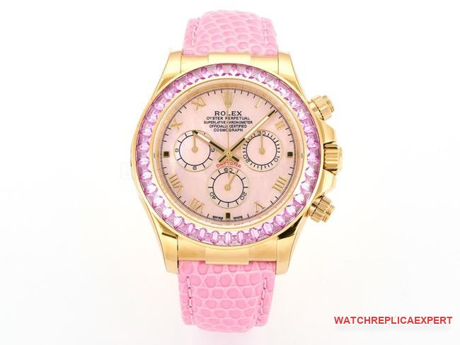 Reloj Réplica Rolex Daytona con esfera de nácar rosa y anillo de diamantes 116519 de 40 mm — luxury replica watch guide | Watch Replica Expert