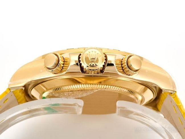 Best replica watch Rolex Daytona yellow mother-of-pearl disc diamond bezel116519side live photo