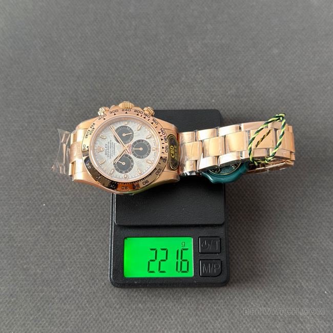 Best replica watch DaytonaCBD factory Rolexrose gold case meteorite disc 4130 weight live photos