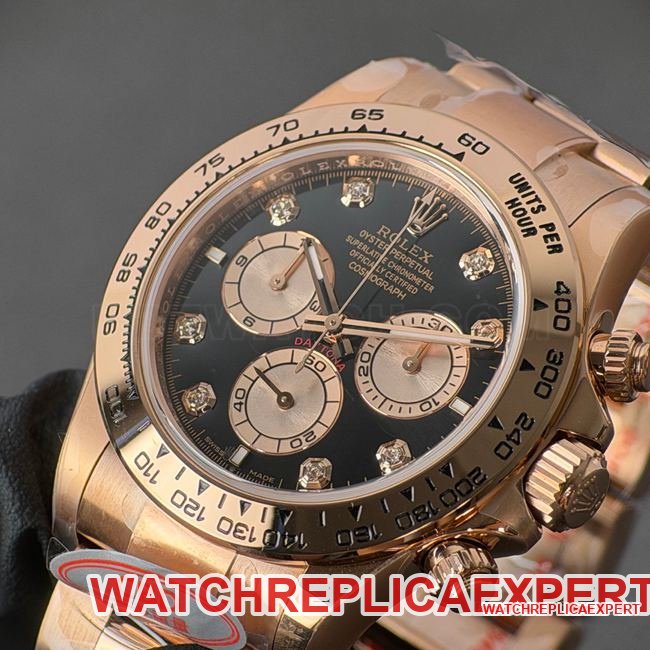 Best replica watch RolexCBD factory Daytonarose gold case black dial4130front live photo