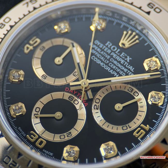 CBD Factory Daytona super clone watch Rolexblack dial gold steel bracelet4130front live photo