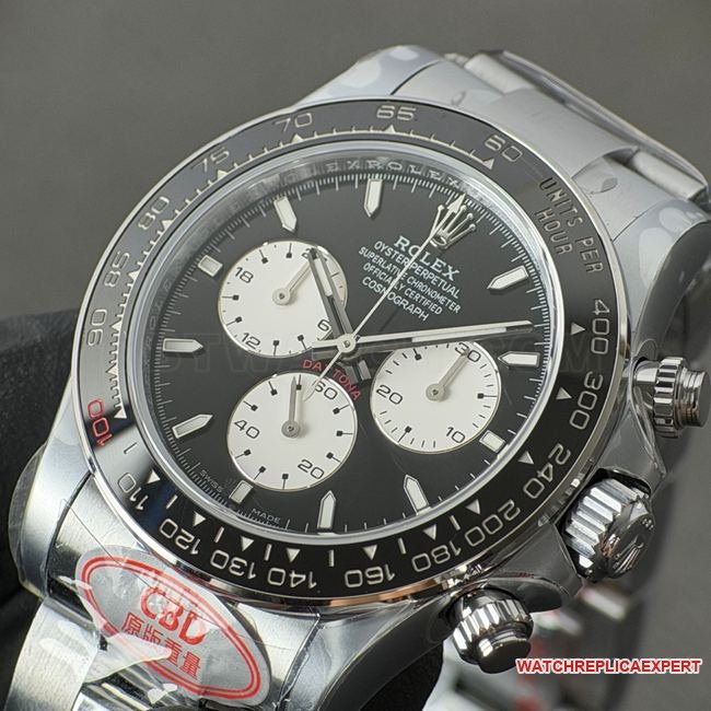 CBD Factory Daytona1:1replica watch Rolexwhite gold Le Mans black dial4132front live photo