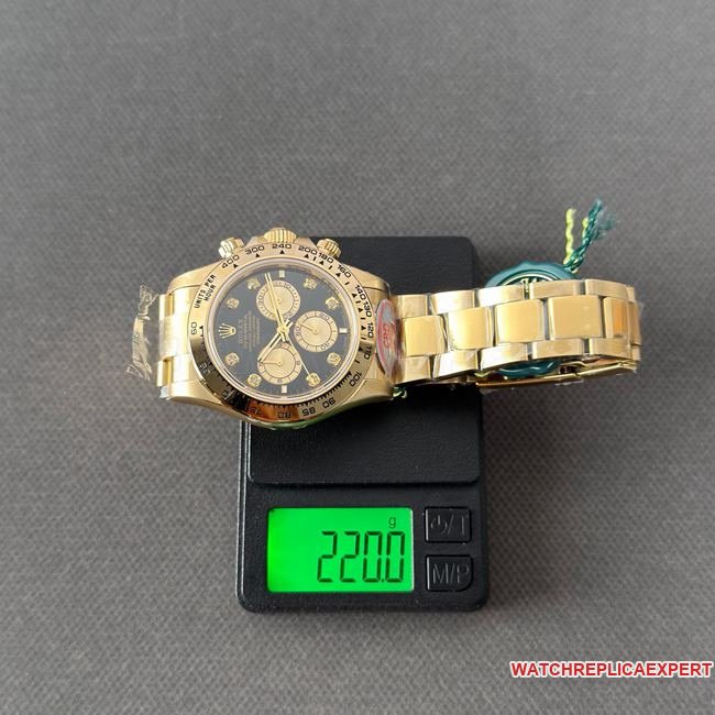 CBD factory best replica watch DaytonaRolexblack dial gold steel bracelet4131 weight live photos
