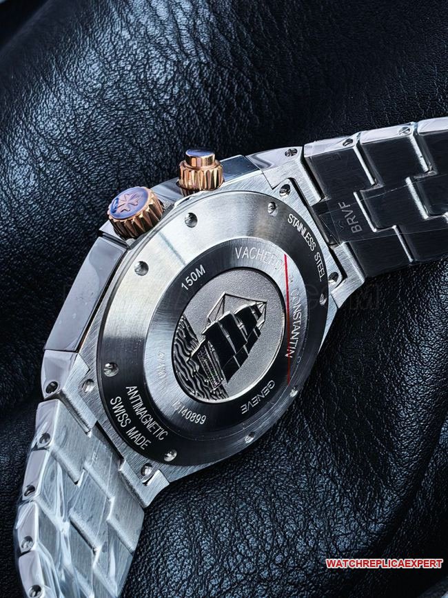 top-tier replica watch KR factory across the world Vacheron Constantinrose goldblack dial47450side live photo