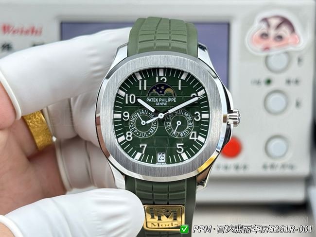 Patek Philippe Super Clone 5261 Cadran vert Aquanaut par PPM Factory avec cadran hydraulique tridimensionnel et chiffres lumineux importés — luxury replica watch guide | Watch Replica Expert