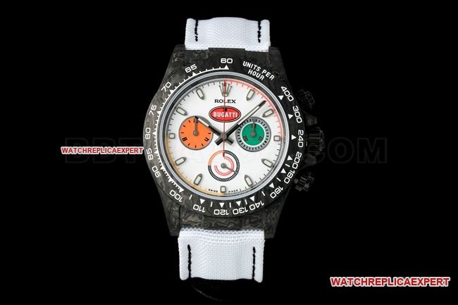 Réplica ANT Factory Rolex Daytona 4130 com mostrador branco, caixa de fibra de carbono e estilo “Car Badge” de alta qualidade — luxury replica watch guide | Watch Replica Expert